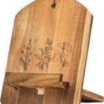 Wood Cookbook Stand for Kitchen Counter – Reversible Acacia …